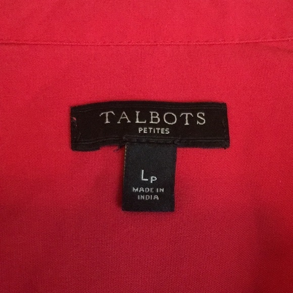 Talbots Petite Longsleeve Red Tunic Blouse - Picture 7 of 12